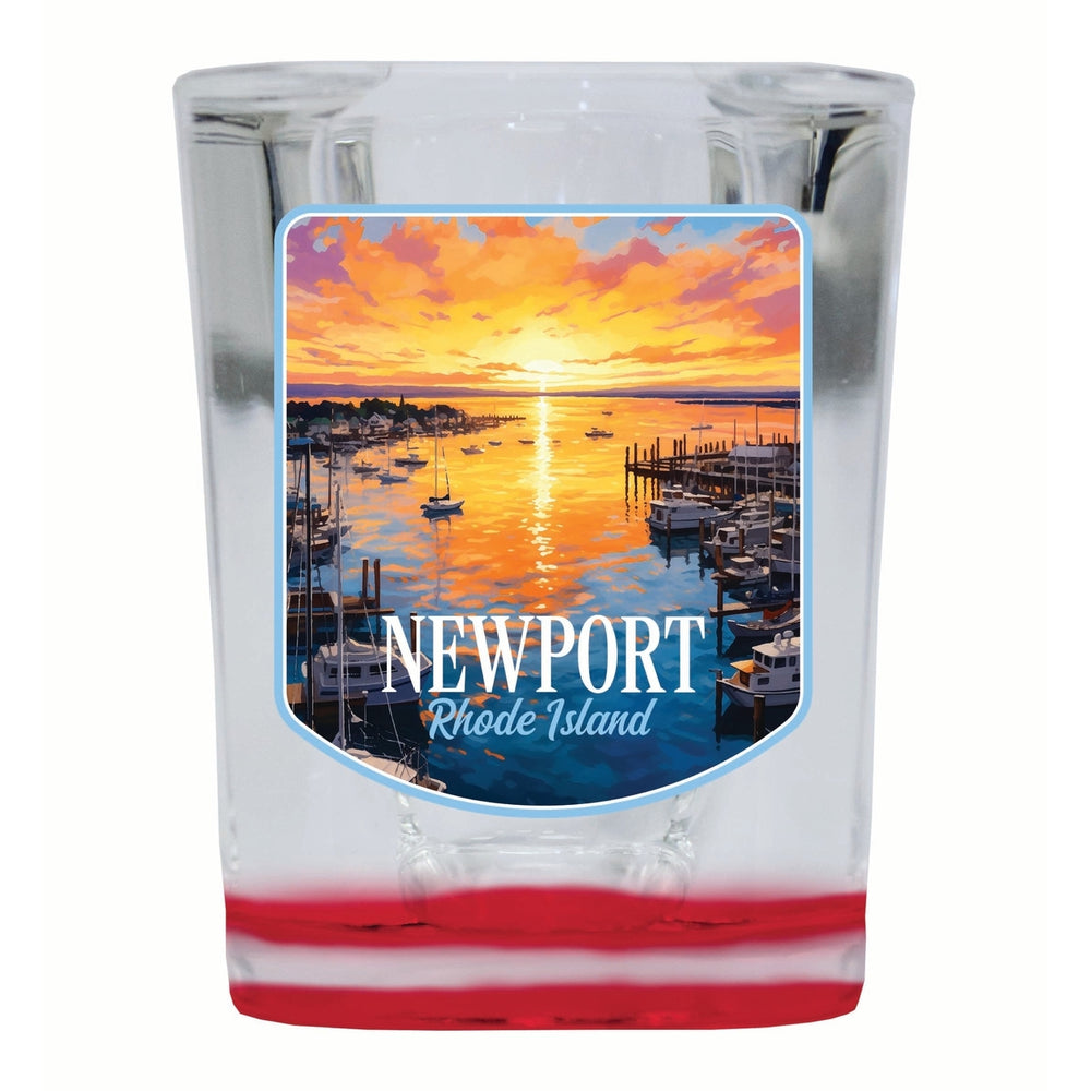 Newport Rhode Island Sunset over the Bay Design Souvenir 2 Ounce Shot Glass Square Image 2