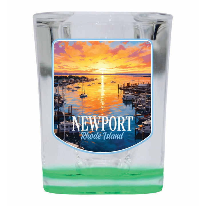 Newport Rhode Island Sunset over the Bay Design Souvenir 2 Ounce Shot Glass Square Image 3