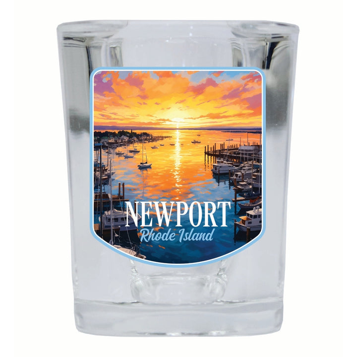 Newport Rhode Island Sunset over the Bay Design Souvenir 2 Ounce Shot Glass Square Image 4