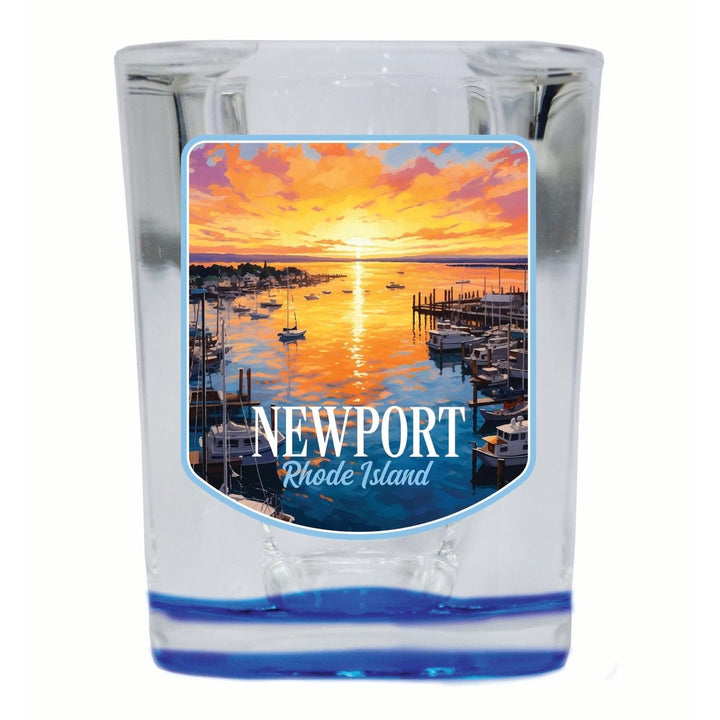 Newport Rhode Island Sunset over the Bay Design Souvenir 2 Ounce Shot Glass Square Image 4