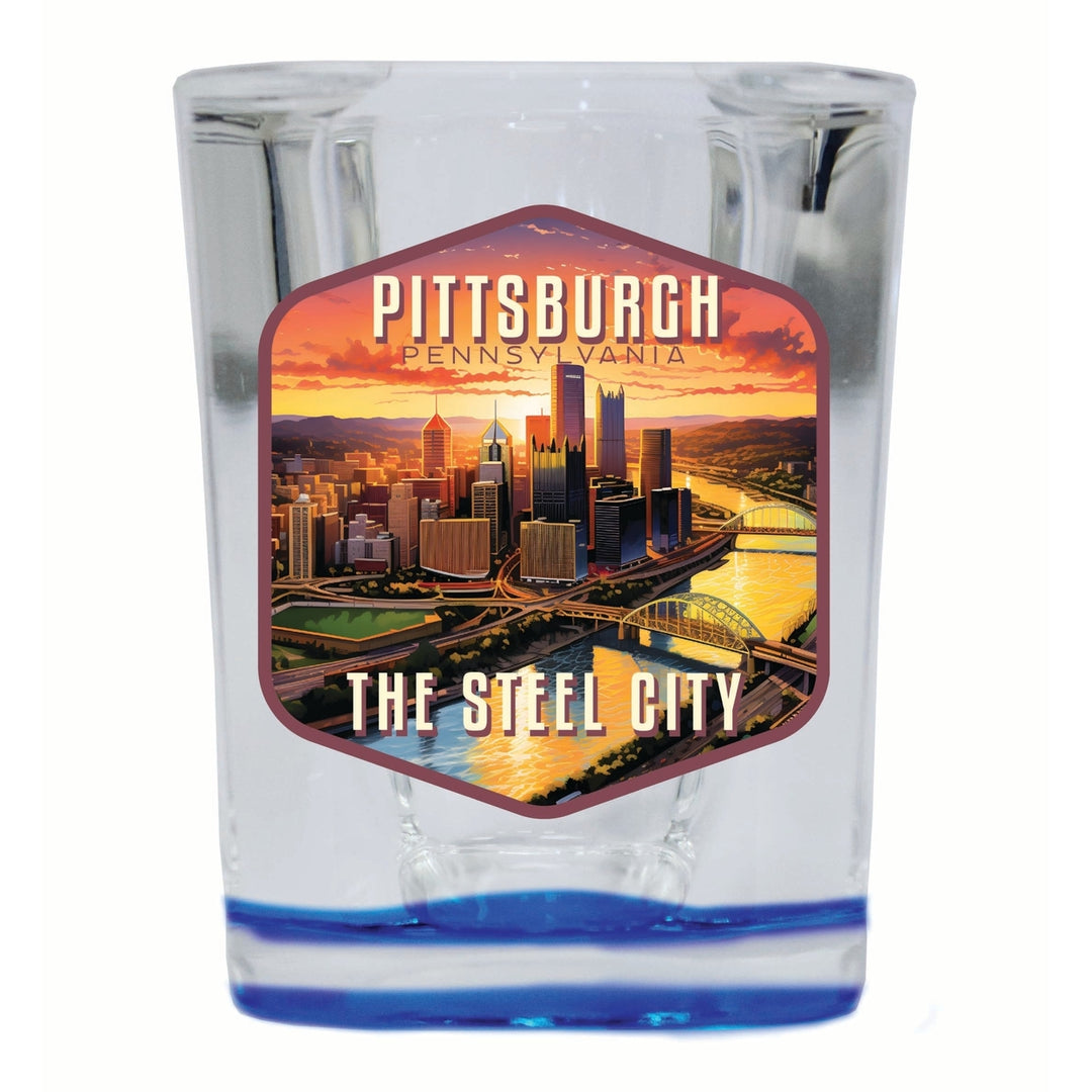 Pittsburgh Pennsylvania The Steel City Design Souvenir 2 Ounce Shot Glass Square Image 4