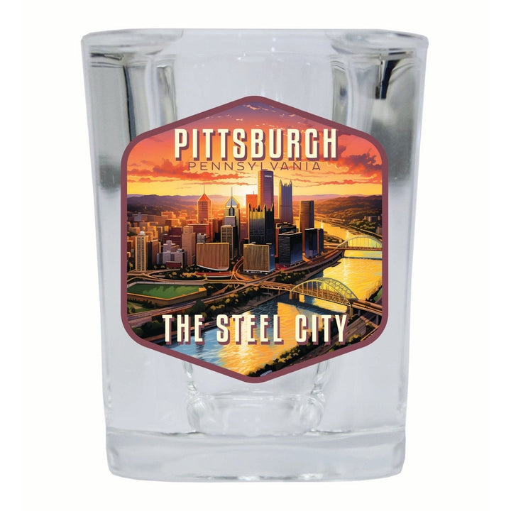 Pittsburgh Pennsylvania The Steel City Design Souvenir 2 Ounce Shot Glass Square Image 4