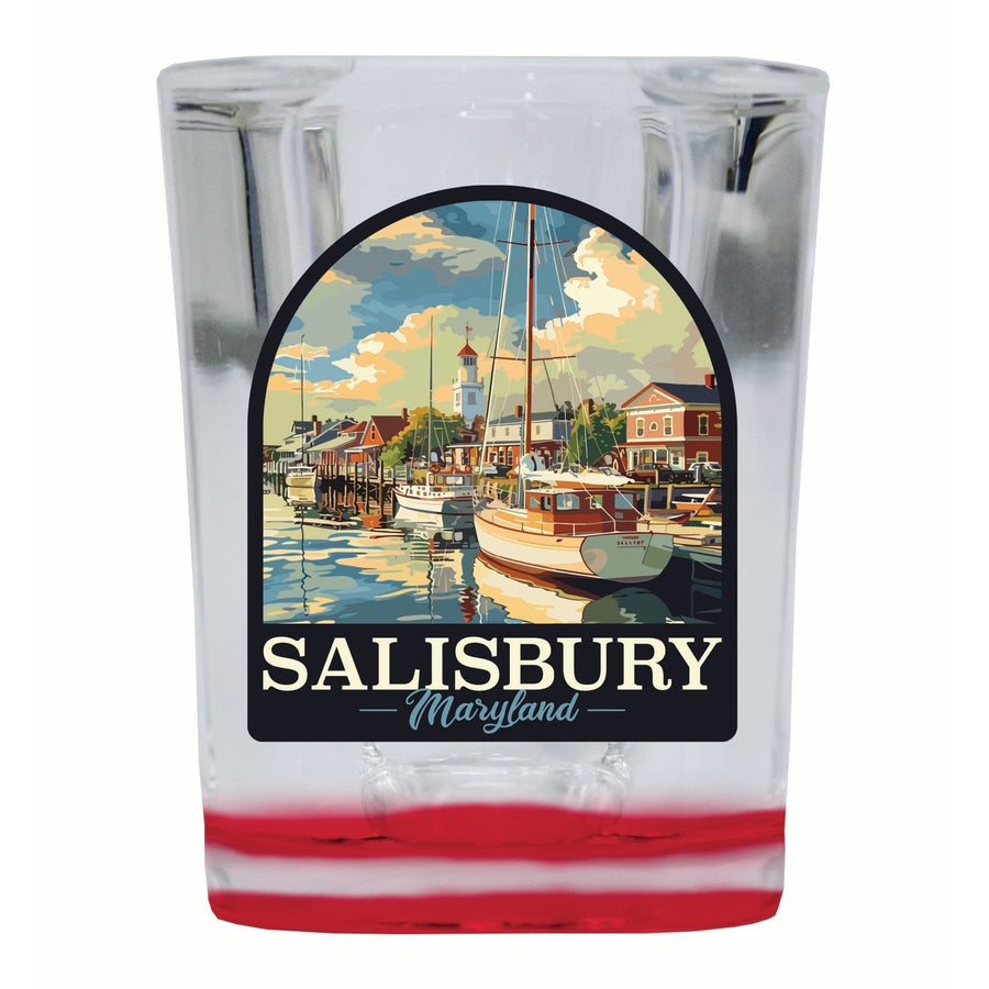 Salisbury Maryland Port of Salisbury Marina Design Souvenir 2 Ounce Shot Glass Square Image 1