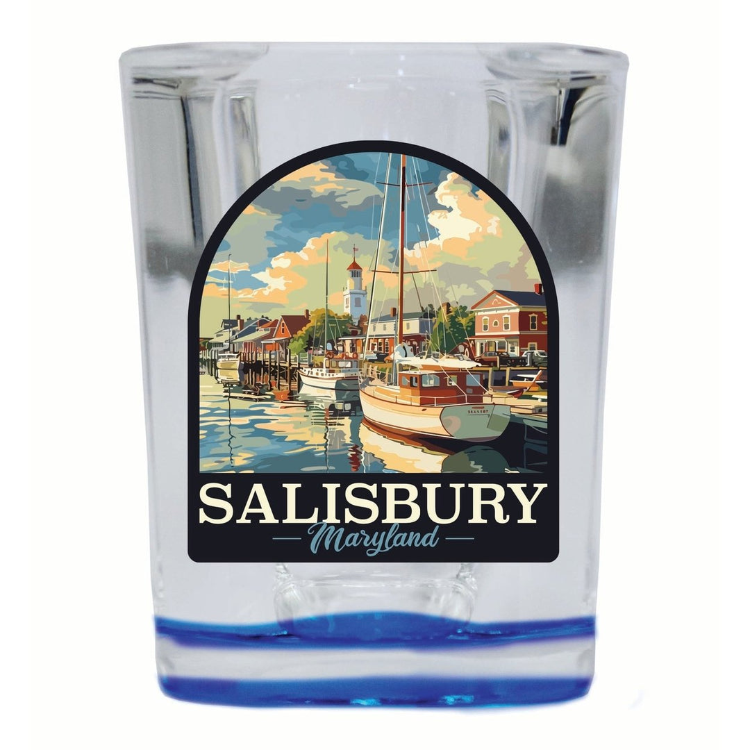 Salisbury Maryland Port of Salisbury Marina Design Souvenir 2 Ounce Shot Glass Square Image 1