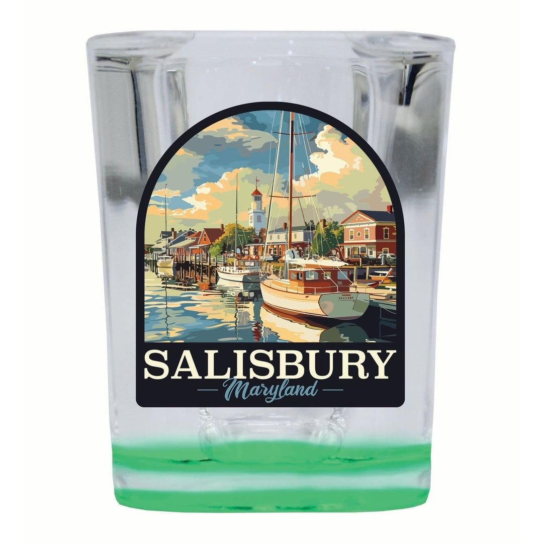 Salisbury Maryland Port of Salisbury Marina Design Souvenir 2 Ounce Shot Glass Square Image 1