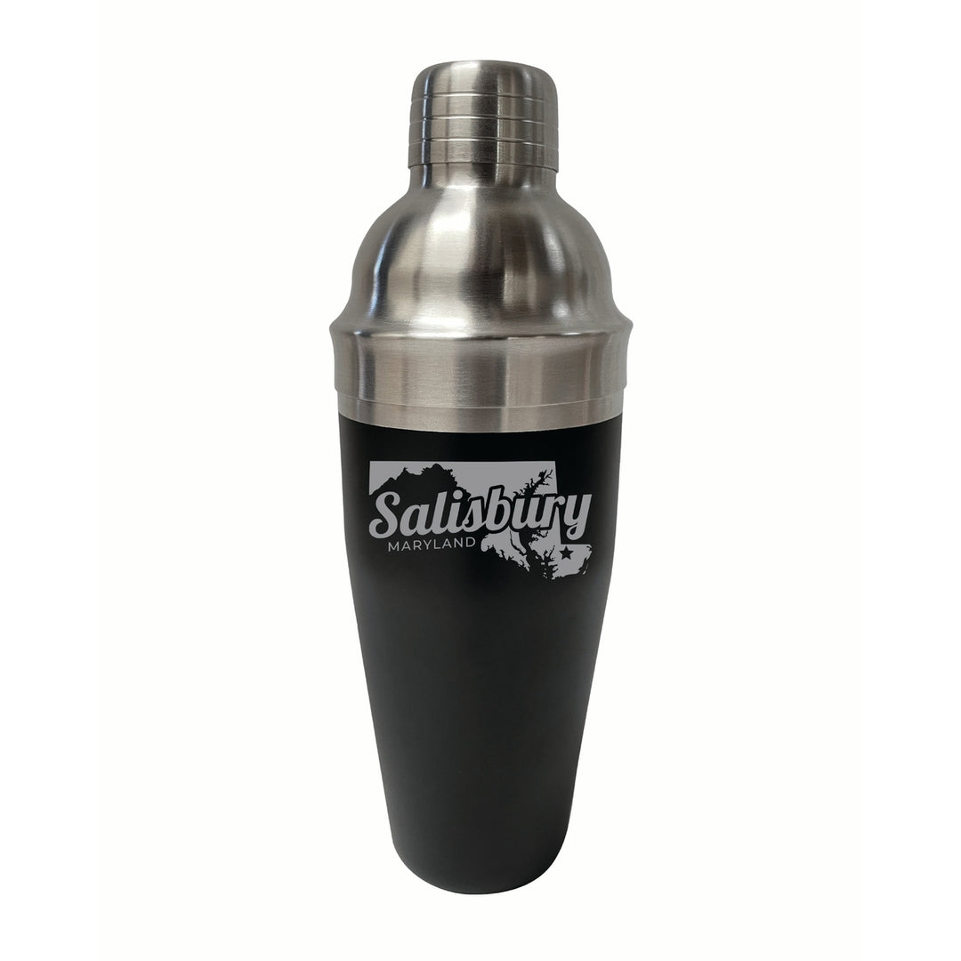 Salisbury Maryland Souvenir 24 oz Engraved Stainless Steel Cocktail Shaker Image 1