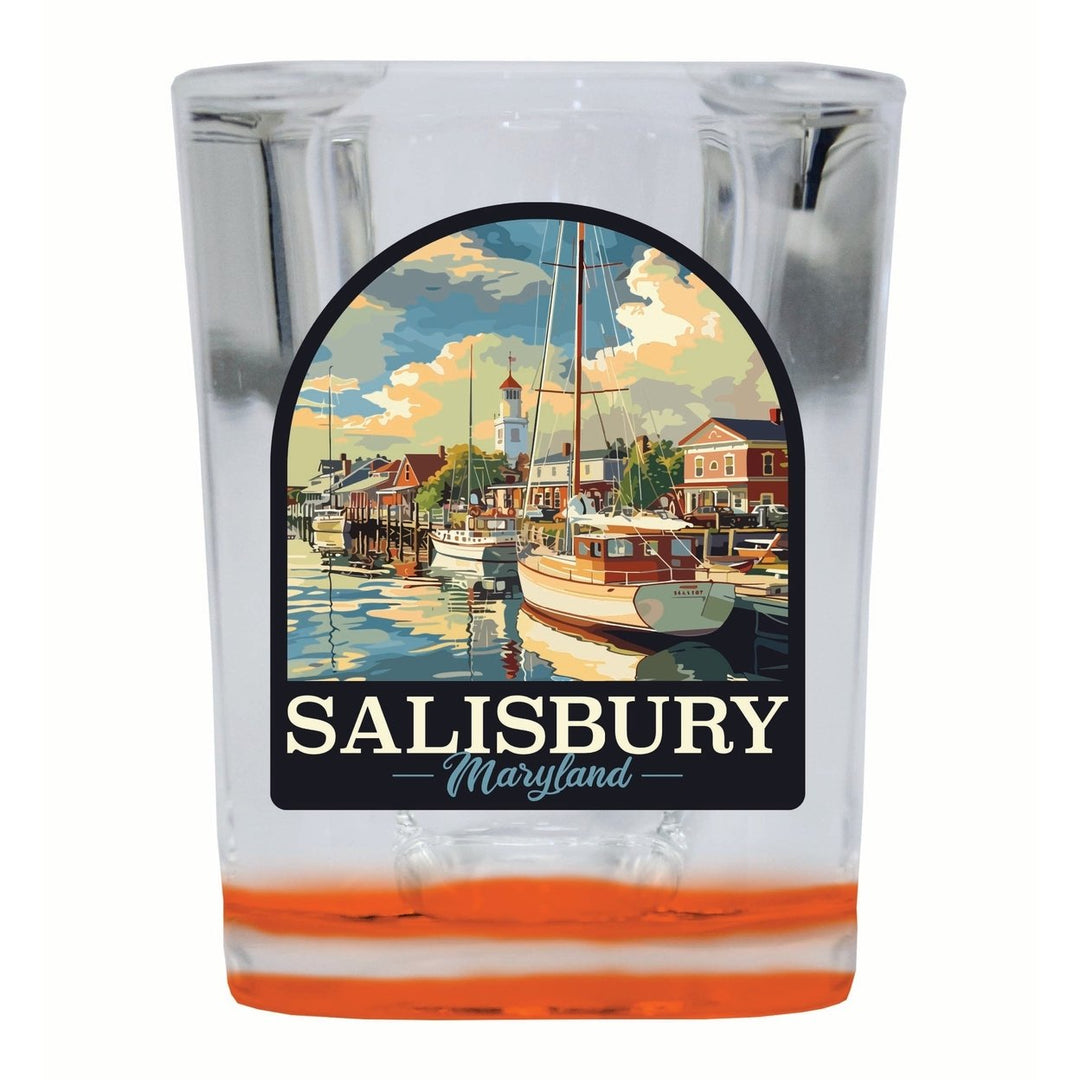 Salisbury Maryland Port of Salisbury Marina Design Souvenir 2 Ounce Shot Glass Square Image 4