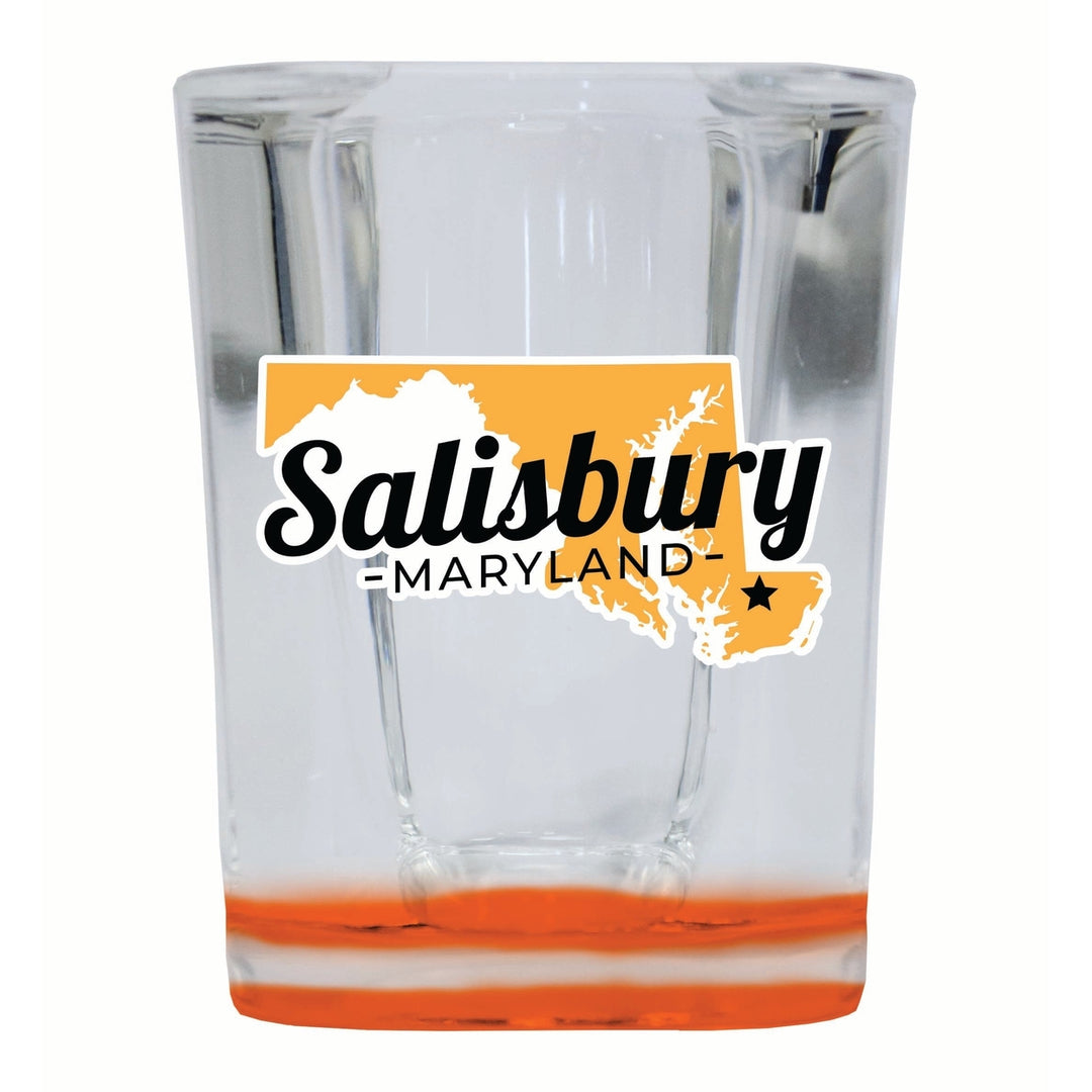 Salisbury Maryland State Shape Design Souvenir 2 Ounce Shot Glass Square Image 3