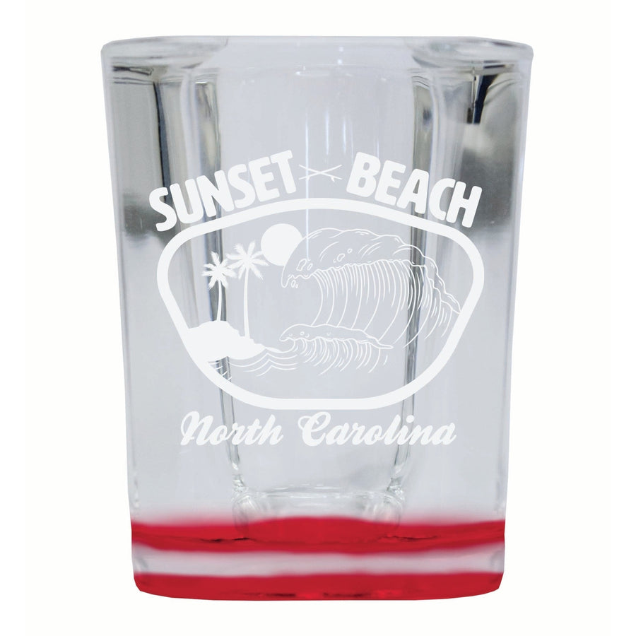 Sunset Beach North Carolina Souvenir 2 Ounce Engraved Shot Glass Square Image 1