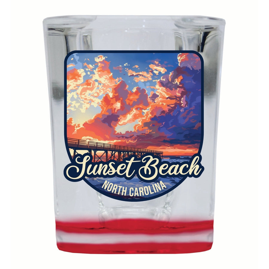 Sunset Beach North Carolina Sunset Pier Design Souvenir 2 Ounce Shot Glass Square Image 1