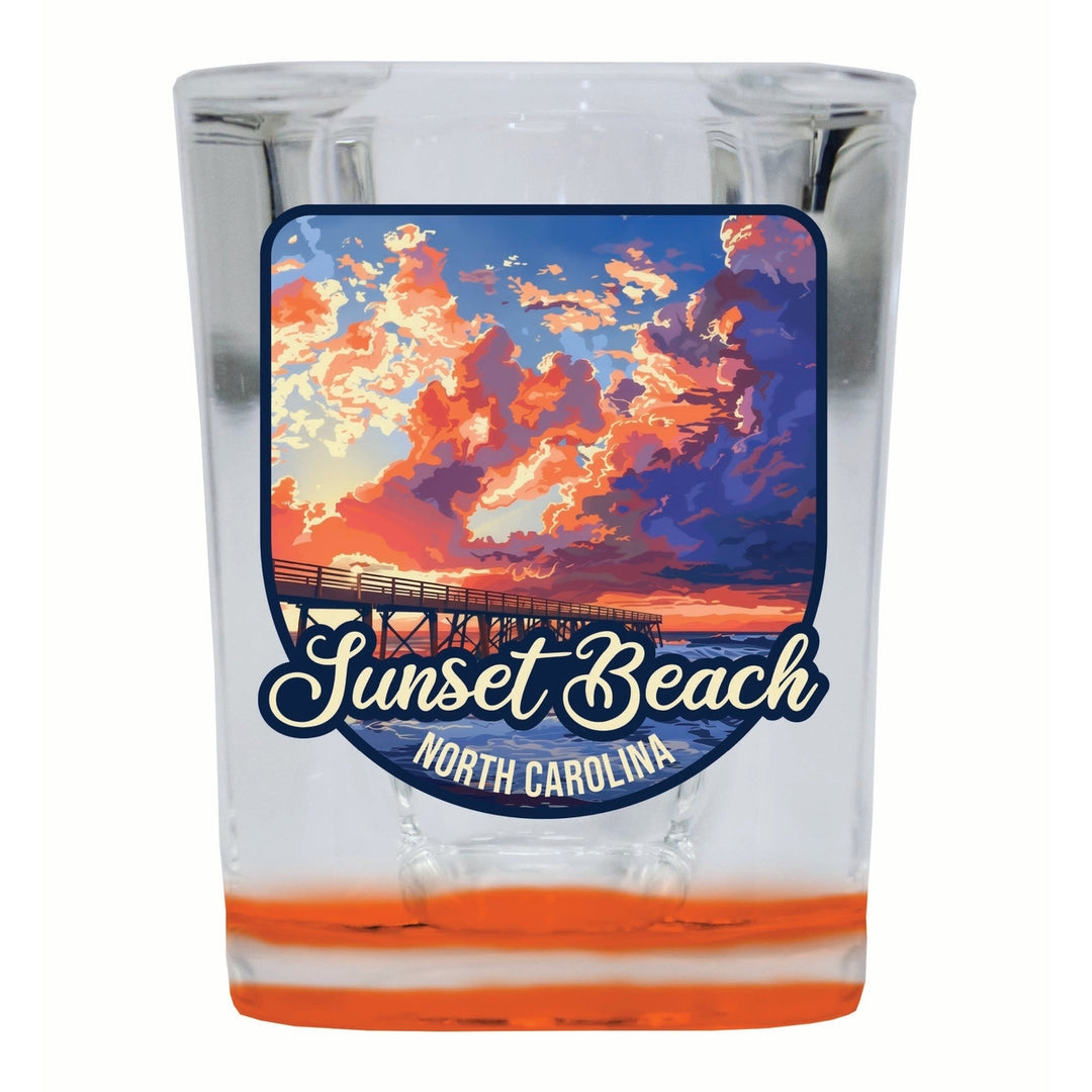 Sunset Beach North Carolina Sunset Pier Design Souvenir 2 Ounce Shot Glass Square Image 3