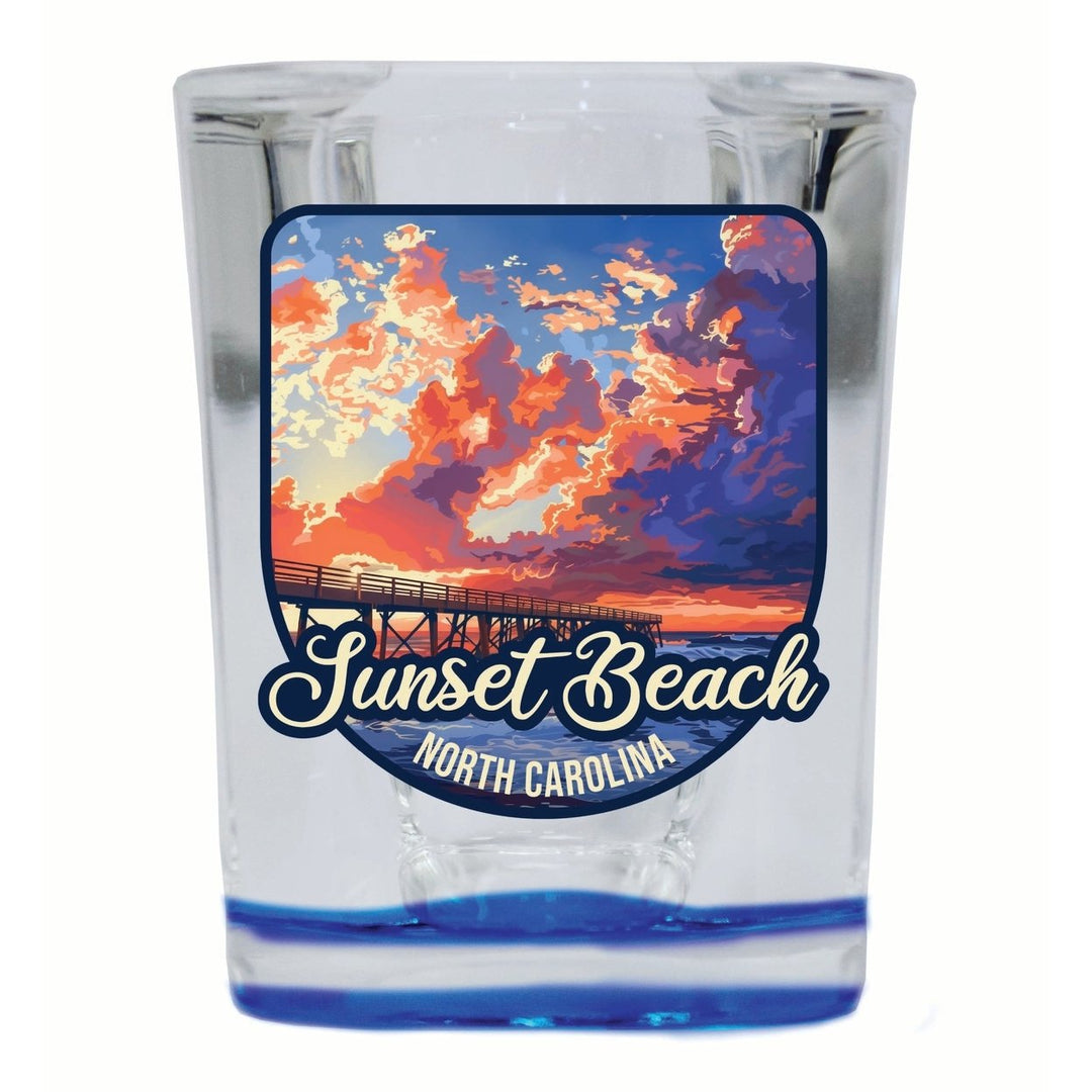 Sunset Beach North Carolina Sunset Pier Design Souvenir 2 Ounce Shot Glass Square Image 4