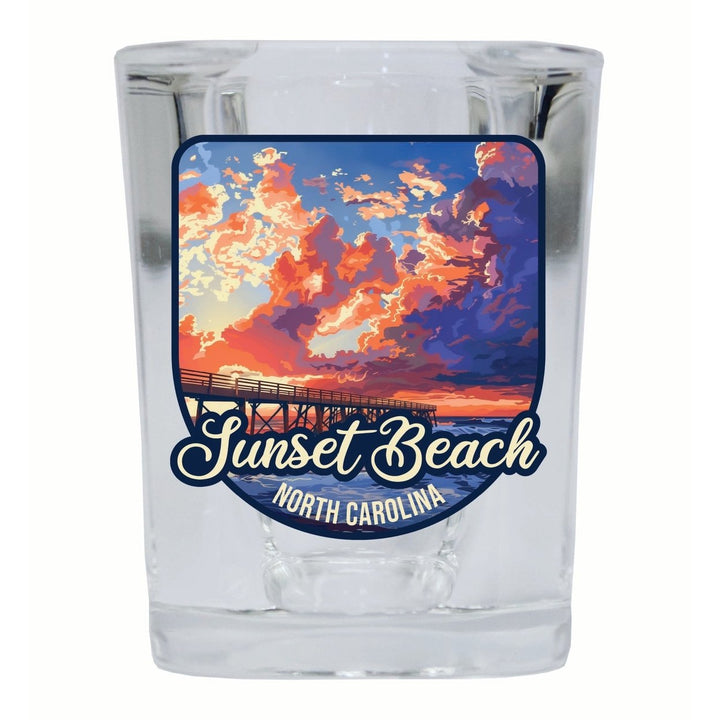 Sunset Beach North Carolina Sunset Pier Design Souvenir 2 Ounce Shot Glass Square Image 4