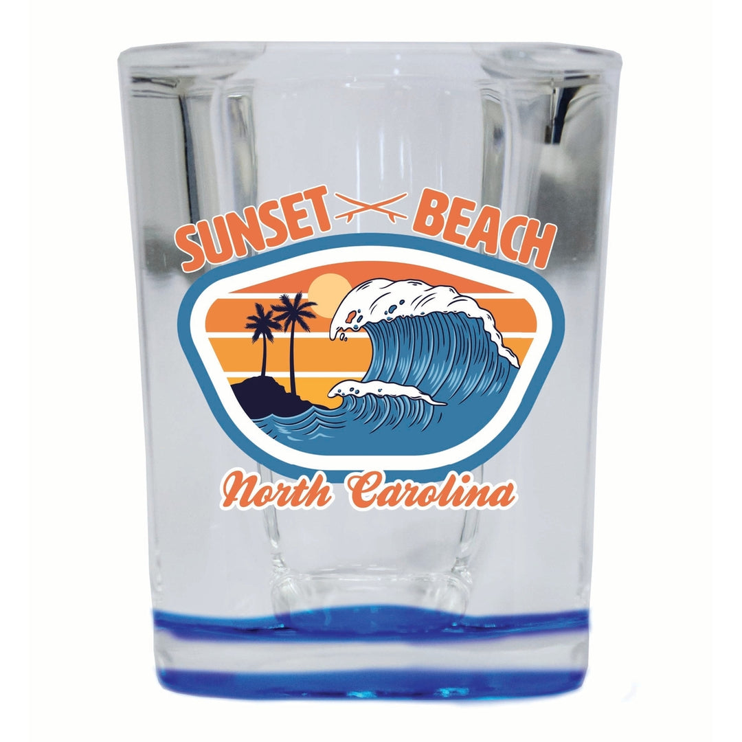 Sunset Beach North Carolina Surf Wave Design Souvenir 2 Ounce Shot Glass Square Image 2