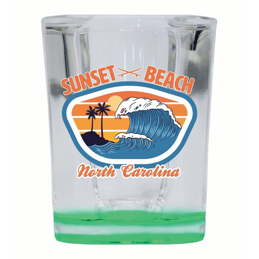 Sunset Beach North Carolina Surf Wave Design Souvenir 2 Ounce Shot Glass Square Image 4