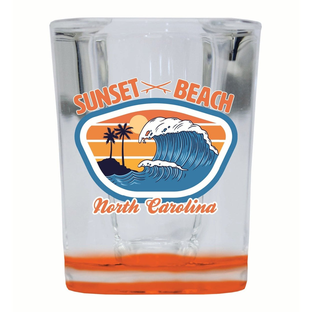 Sunset Beach North Carolina Surf Wave Design Souvenir 2 Ounce Shot Glass Square Image 4