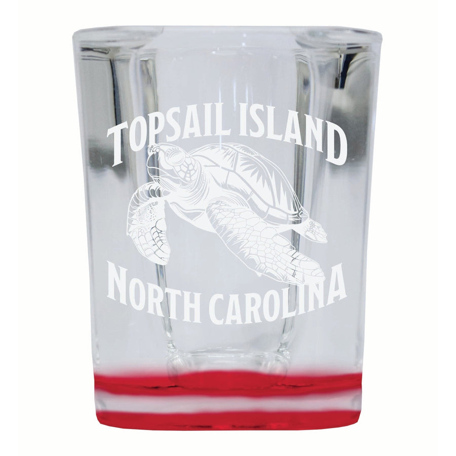 Topsail Island North Carolina Souvenir 2 Ounce Engraved Shot Glass Square Image 1