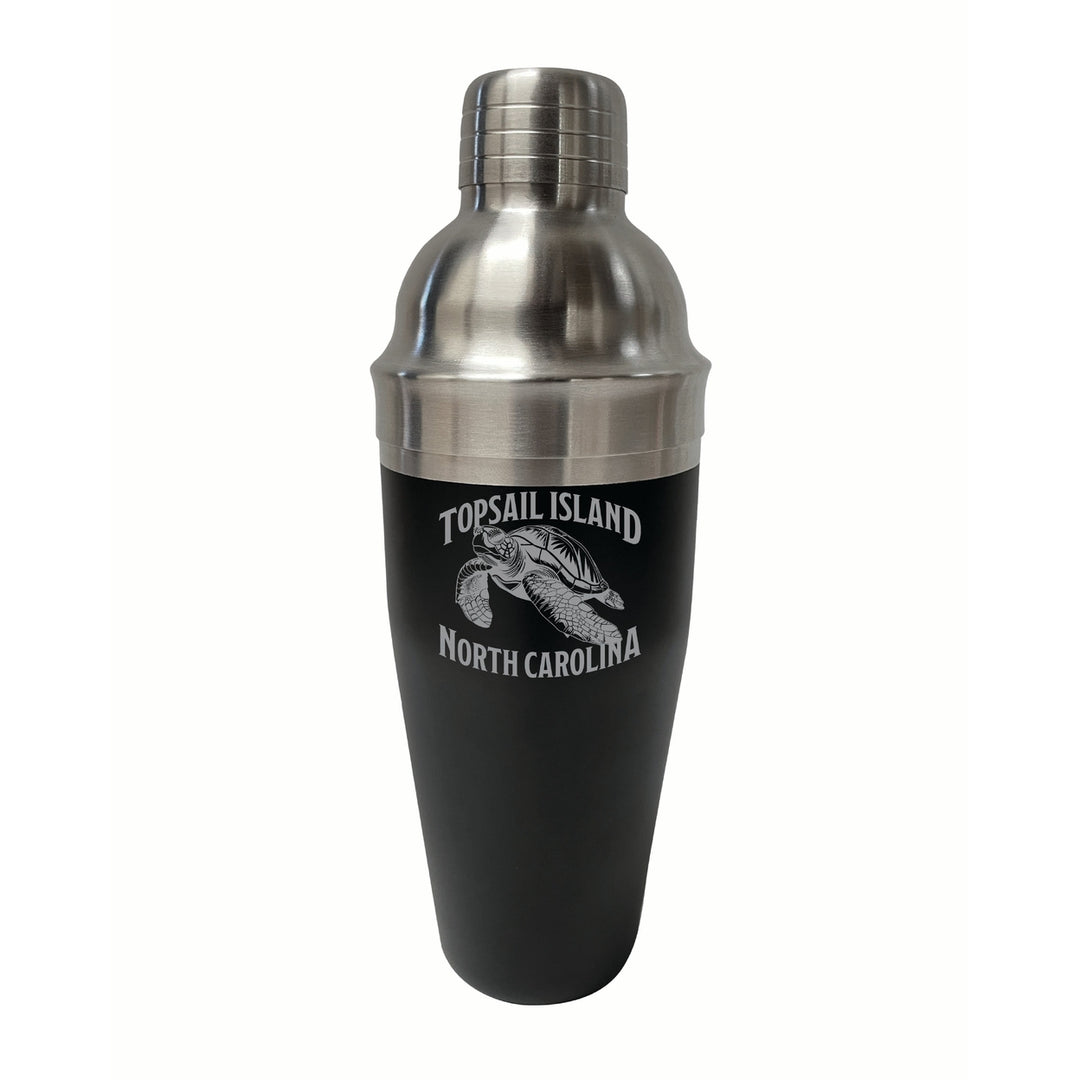 Topsail Island North Carolina Souvenir 24 oz Engraved Stainless Steel Cocktail Shaker Image 1