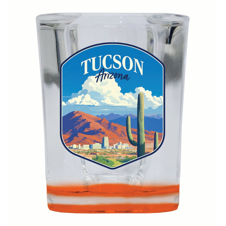 Tucson Arizona Desert Mountains Design Souvenir 2 Ounce Shot Glass Square Image 4