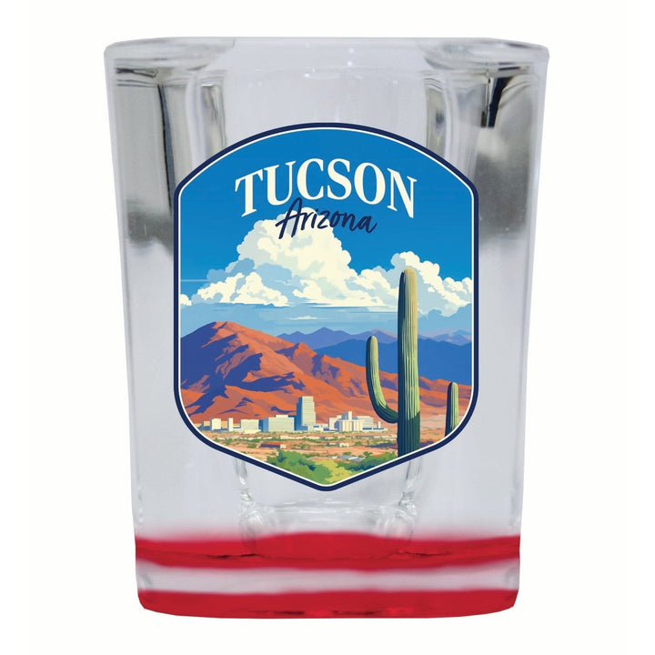 Tucson Arizona Desert Mountains Design Souvenir 2 Ounce Shot Glass Square Image 4