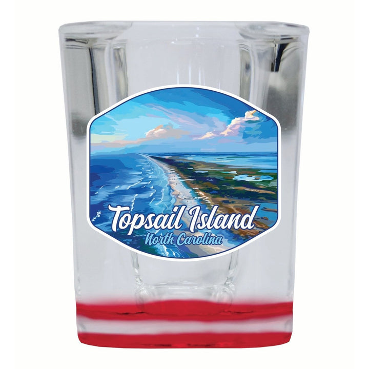 Topsail Island North Carolina Aerial View Design Souvenir 2 Ounce Shot Glass Square Image 4