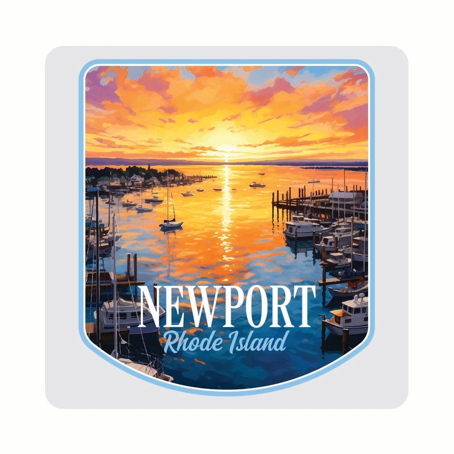 Newport Rhode Island Sunset over the Bay Design Souvenir 4x4-Inch Coaster Acrylic 4 Pack Image 1