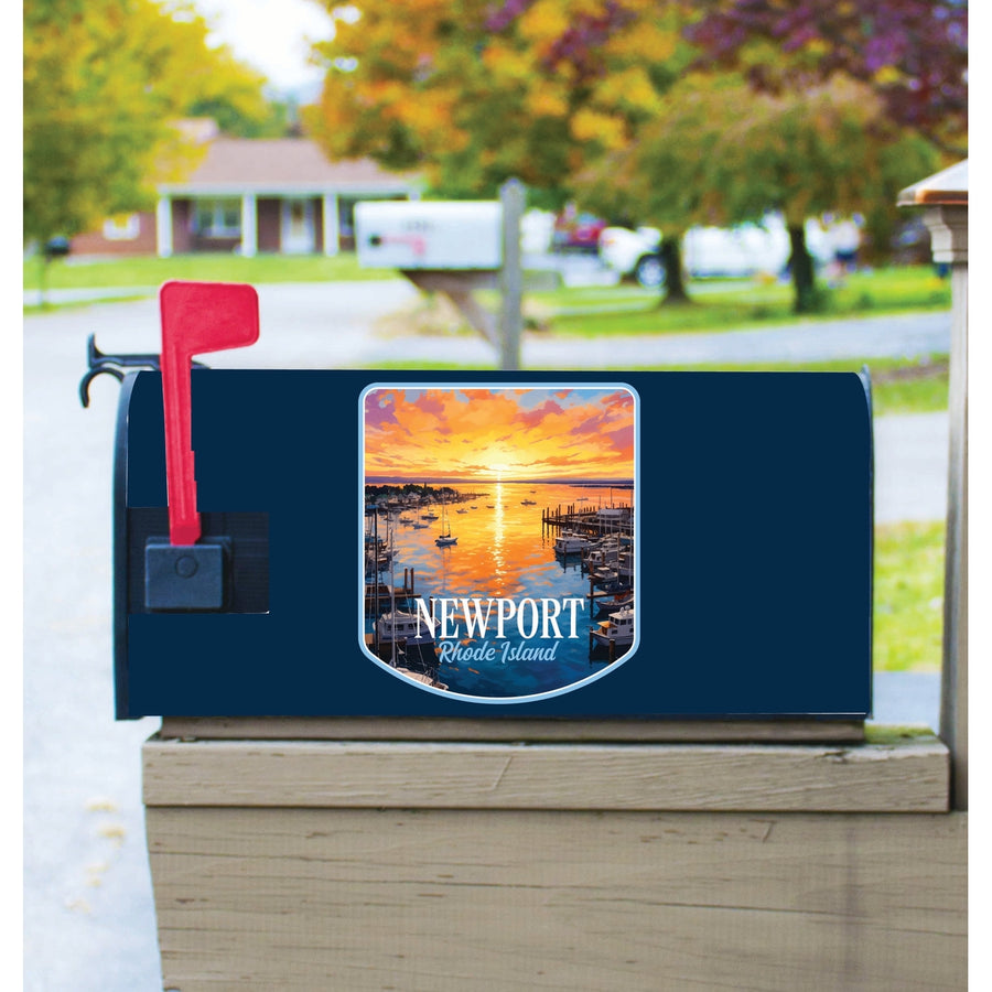 Newport Rhode Island Sunset over the Bay Design Souvenir Magnetic Mailbox Cover Image 1