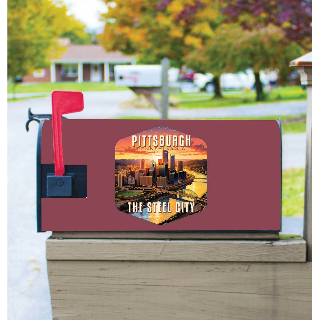 Pittsburgh Pennsylvania The Steel City Design Souvenir Magnetic Mailbox Cover Image 1