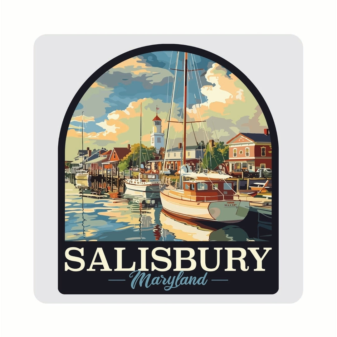 Salisbury Maryland Port of Salisbury Marina Design Souvenir 4x4-Inch Coaster Acrylic 4 Pack Image 1