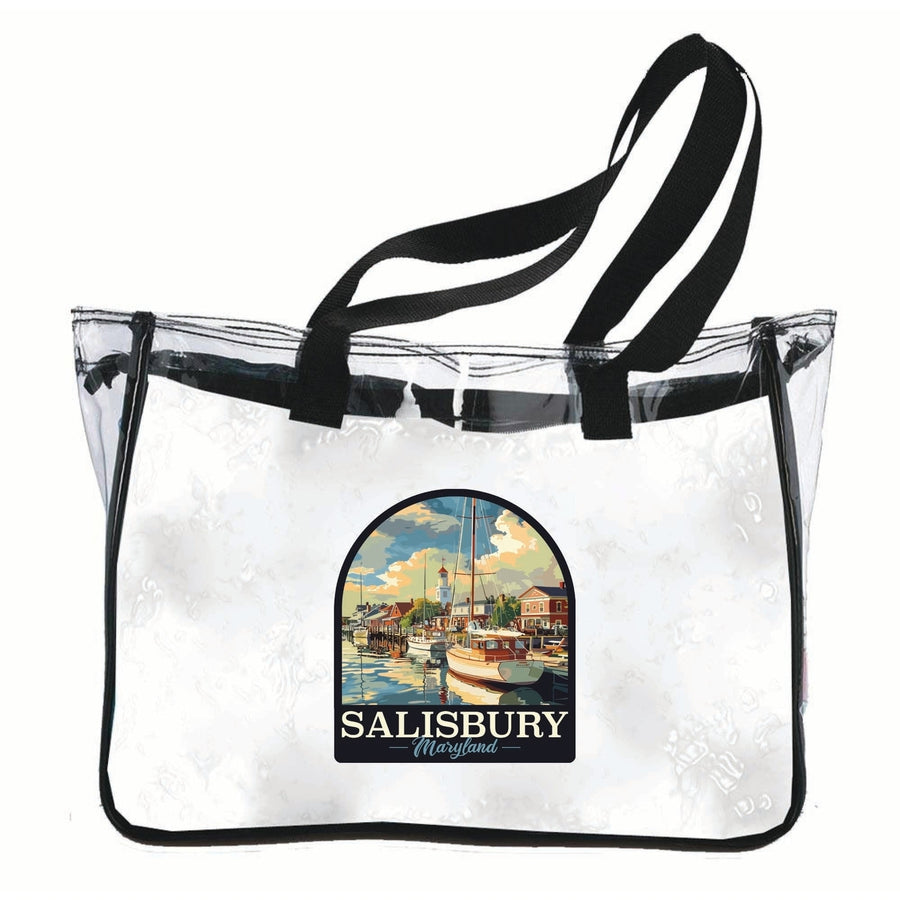 Salisbury Maryland Port of Salisbury Marina Design Souvenir Clear Tote Bag Image 1