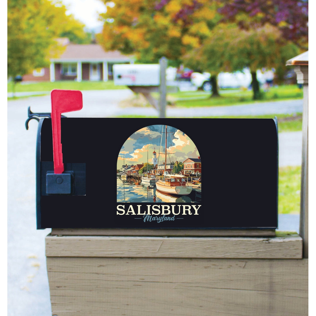 Salisbury Maryland Port of Salisbury Marina Design Souvenir Magnetic Mailbox Cover Image 1