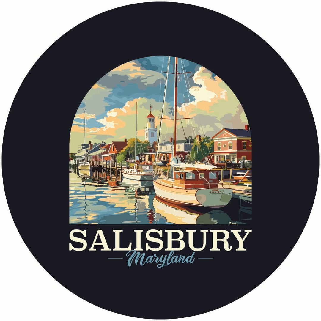 Salisbury Maryland Port of Salisbury Marina Design Souvenir Coaster Paper 4 Pack Image 1