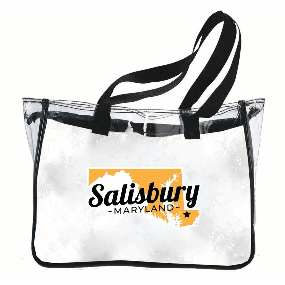 Salisbury Maryland State Shape Design Souvenir Clear Tote Bag Image 1