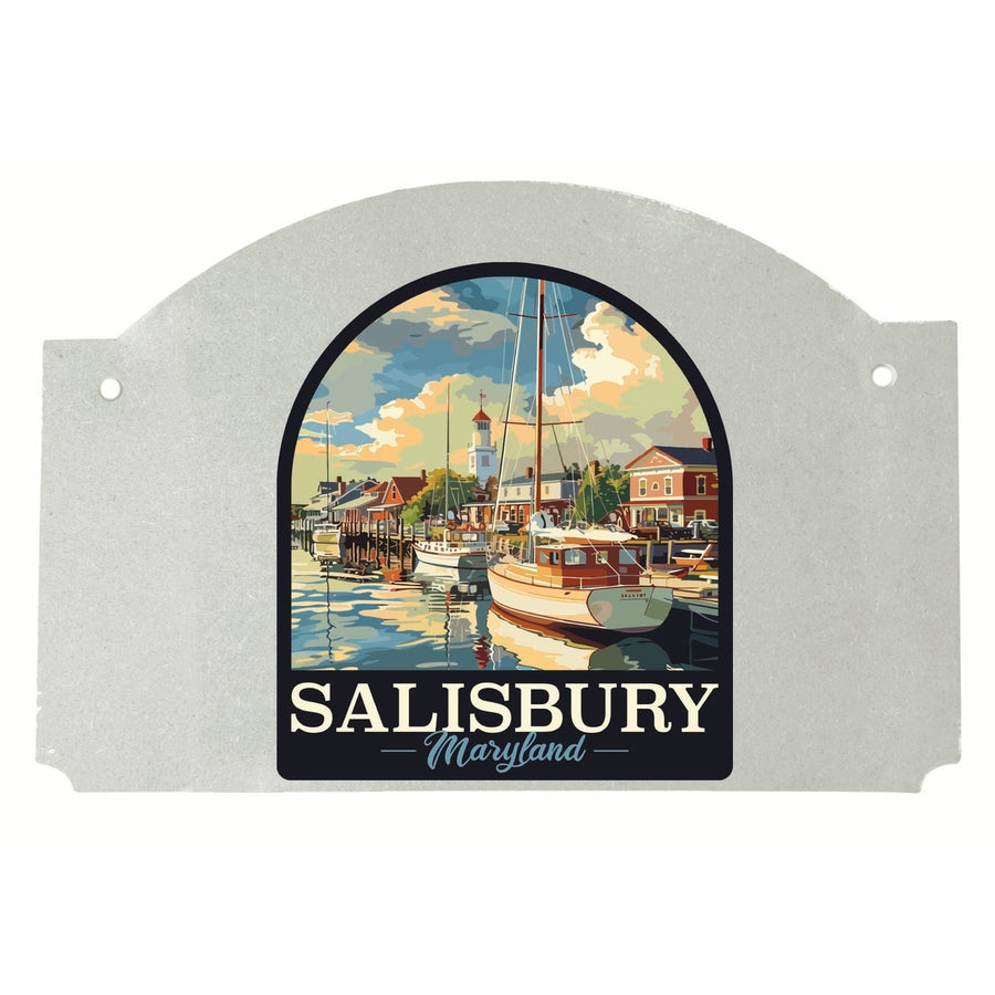 Salisbury Maryland Port of Salisbury Marina Design Souvenir Wood sign flat with string Image 1