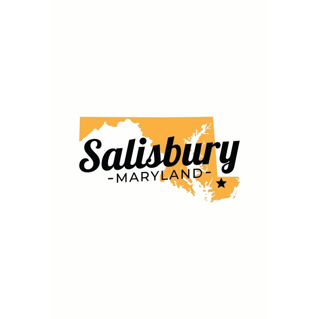 Salisbury Maryland State Shape Design Souvenir Metal Sign 9 x 15 Image 1