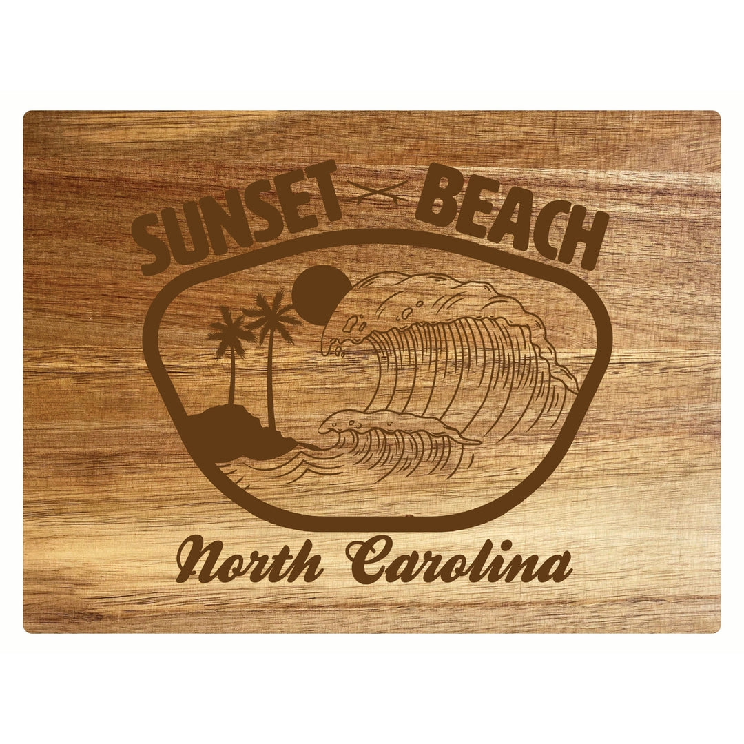 Sunset Beach North Carolina Souvenir Wooden Cutting Board 8 x 6 Image 1