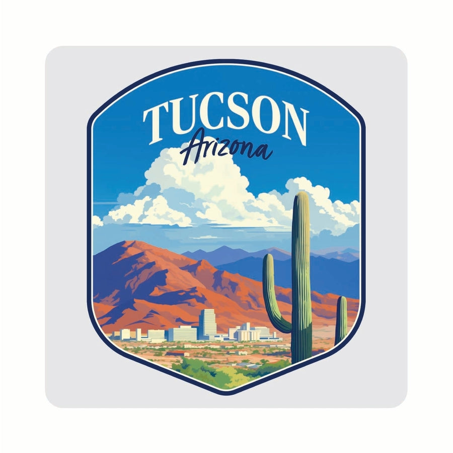 Tucson Arizona Desert Mountains Design Souvenir 4x4-Inch Coaster Acrylic 4 Pack Image 1