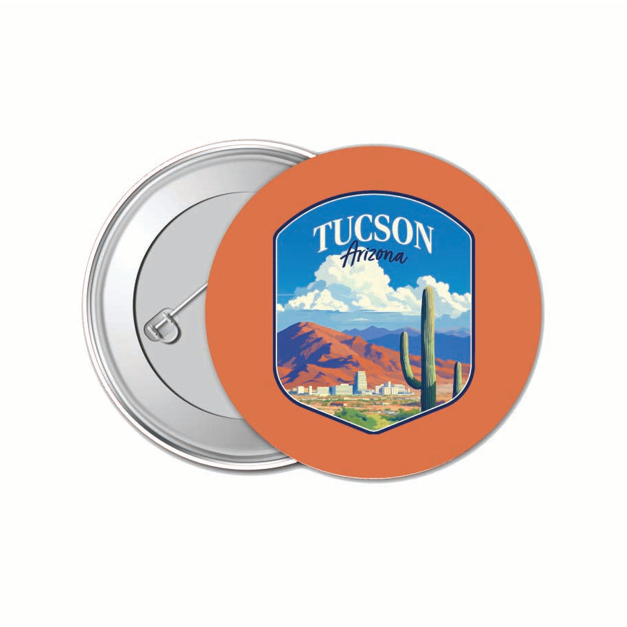 Tucson Arizona Desert Mountains Design Souvenir Small 1-Inch Button Pin 4 Pack Image 1