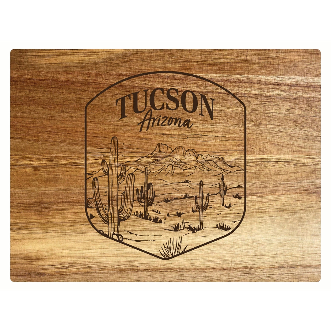 Tucson Arizona Souvenir Wooden Cutting Board 8 x 6 Image 1