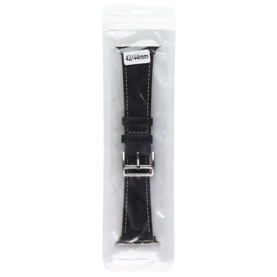 Generic Replacement Leather Watch Band for Apple Watches 42/44mm - Black Image 1