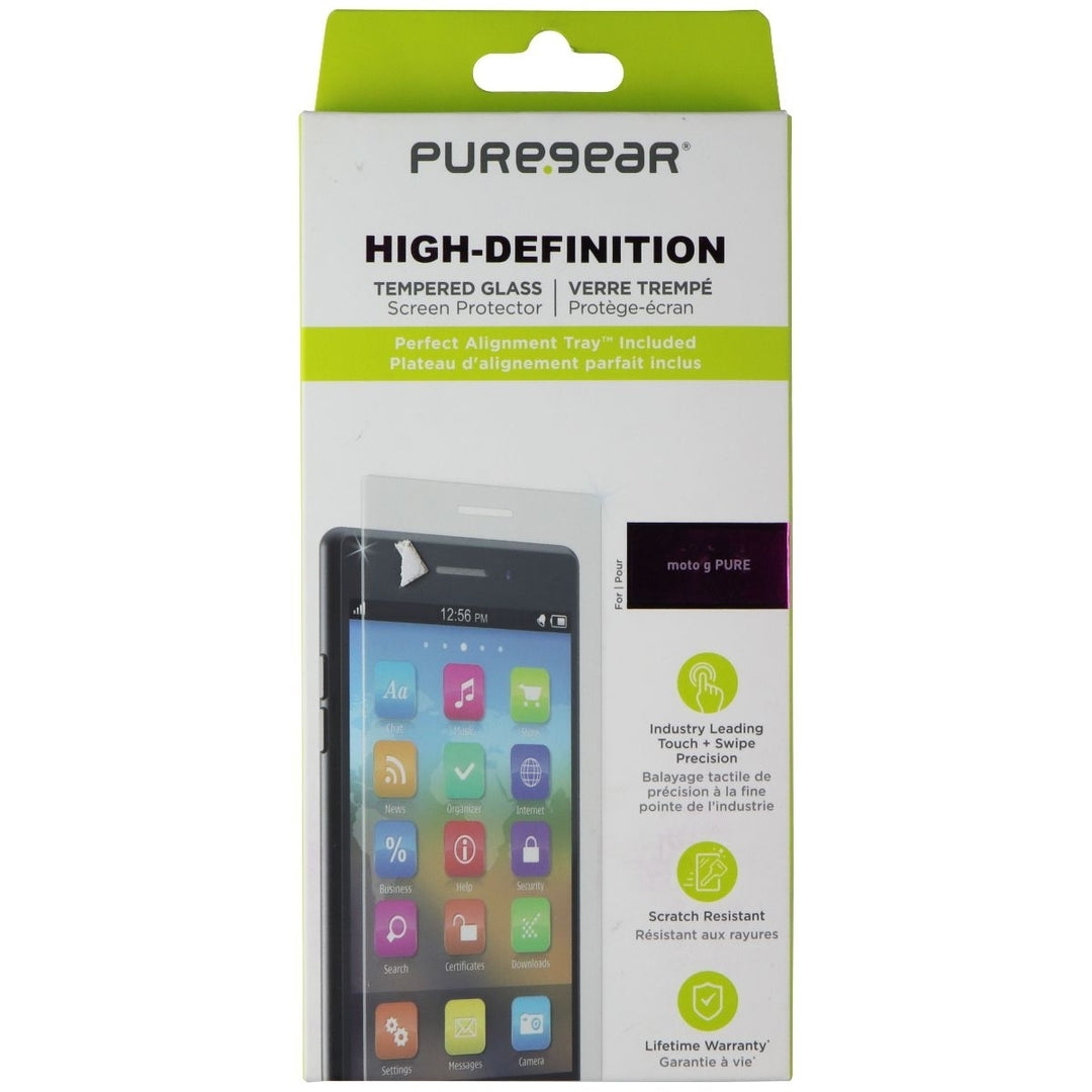 PureGear High-Definition Tempered Glass for Motorola Moto G Pure Image 1