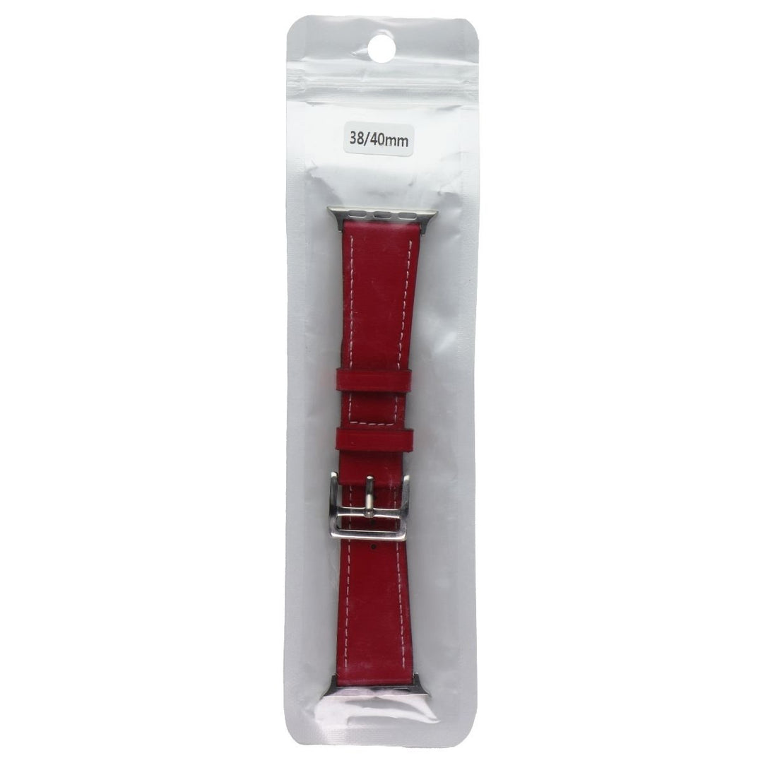 Generic Replacement Leather Watch Band for Apple Watches 38/40mm - Red Image 1