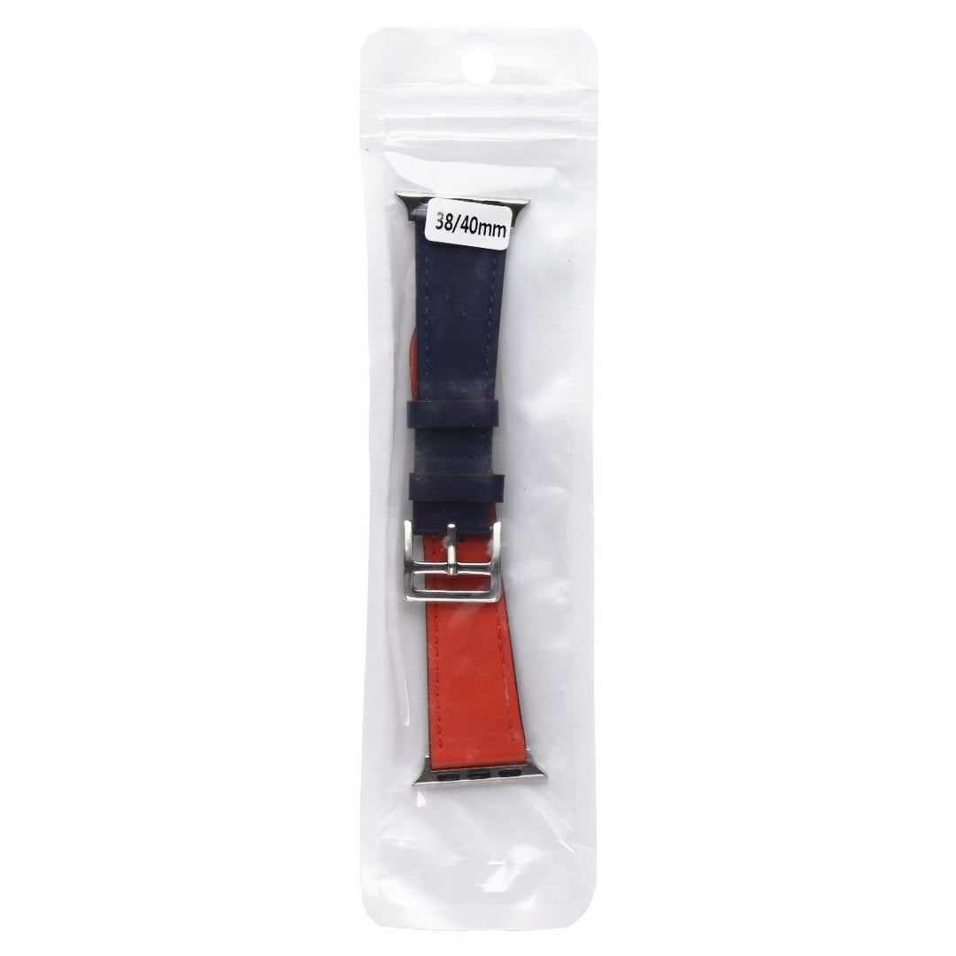 Generic Replacement Leather Watch Band for Apple Watches 38/40mm - Orange Image 1