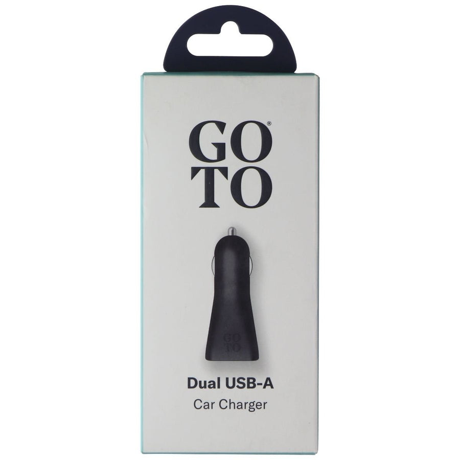 GoTo Dual USB-A (12-Watt) Car Charger for Smartphones Tablets and More - Blk Image 1