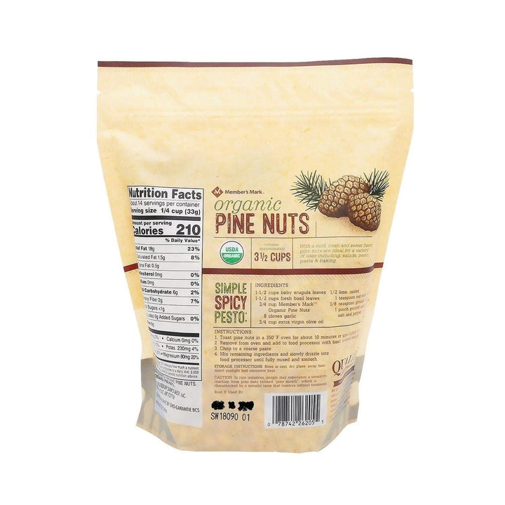 Members Mark USDA Organic Pine Nuts Grade A 16 Ounces Image 2