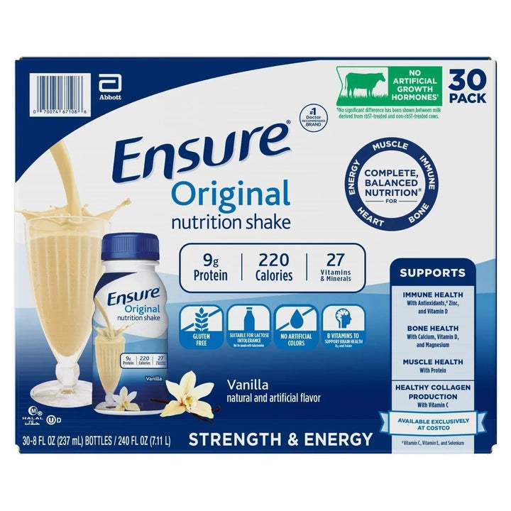 Ensure Original Nutrition Shake Vanilla 8 Fluid Ounce (30 Count) Image 1