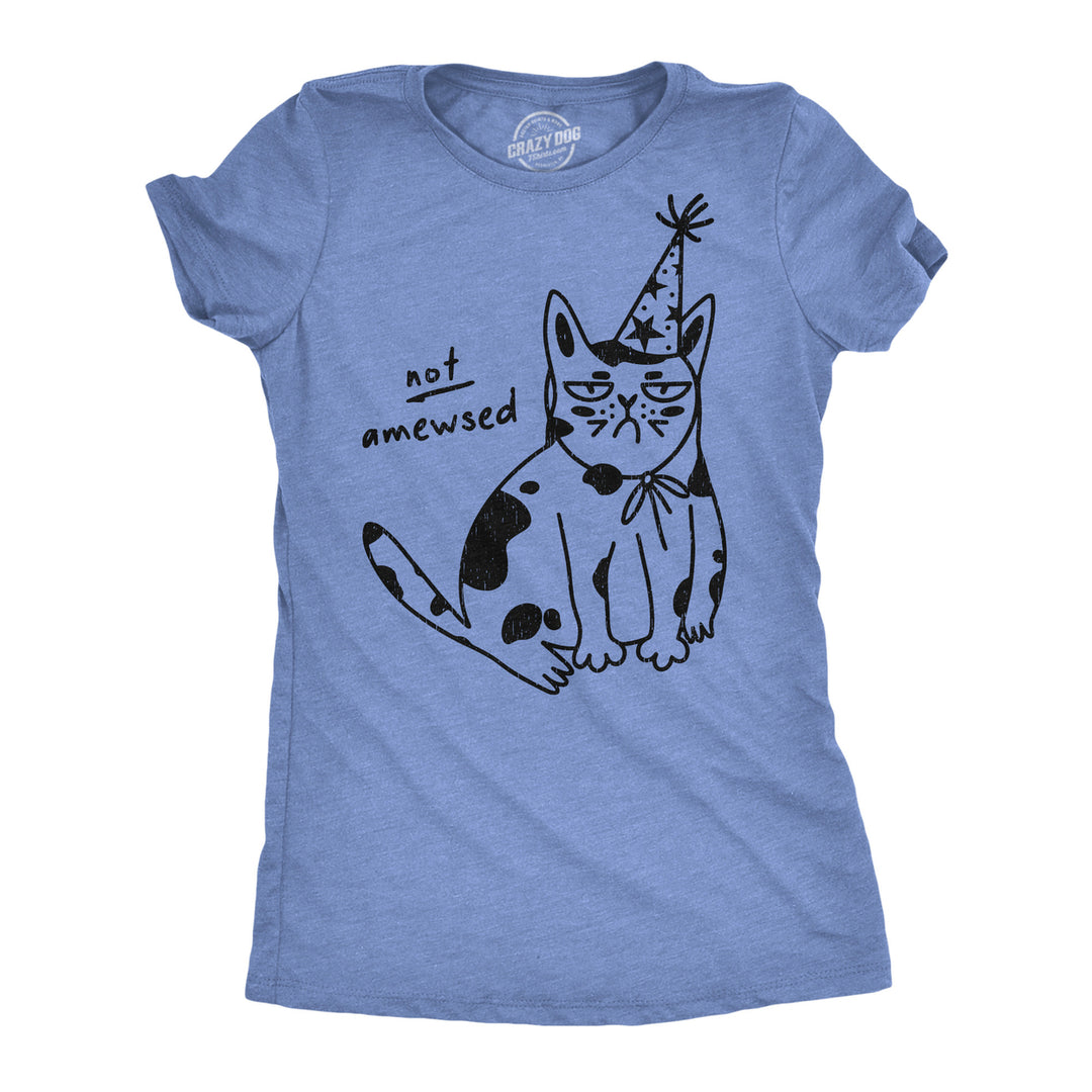 Womens Funny T Shirts Not Amewsed Sarcastic Kitten Graphic Tee For Ladies Image 1