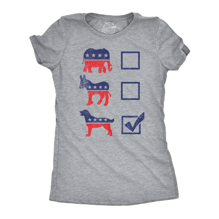 Womens Funny T Shirts Voting Ballot Dog Sarcastic Political Puppy Graphic Tee For Ladies Image 1