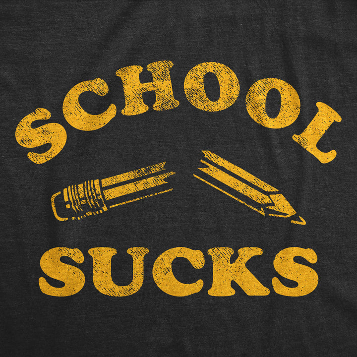 Mens Funny T Shirts School Sucks Sarcastic Graphic Tee For Men Image 2