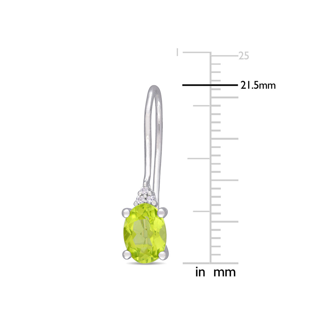 1.64 Carat (ctw) Peridot Dangle Earrings in Sterling Silver Image 3